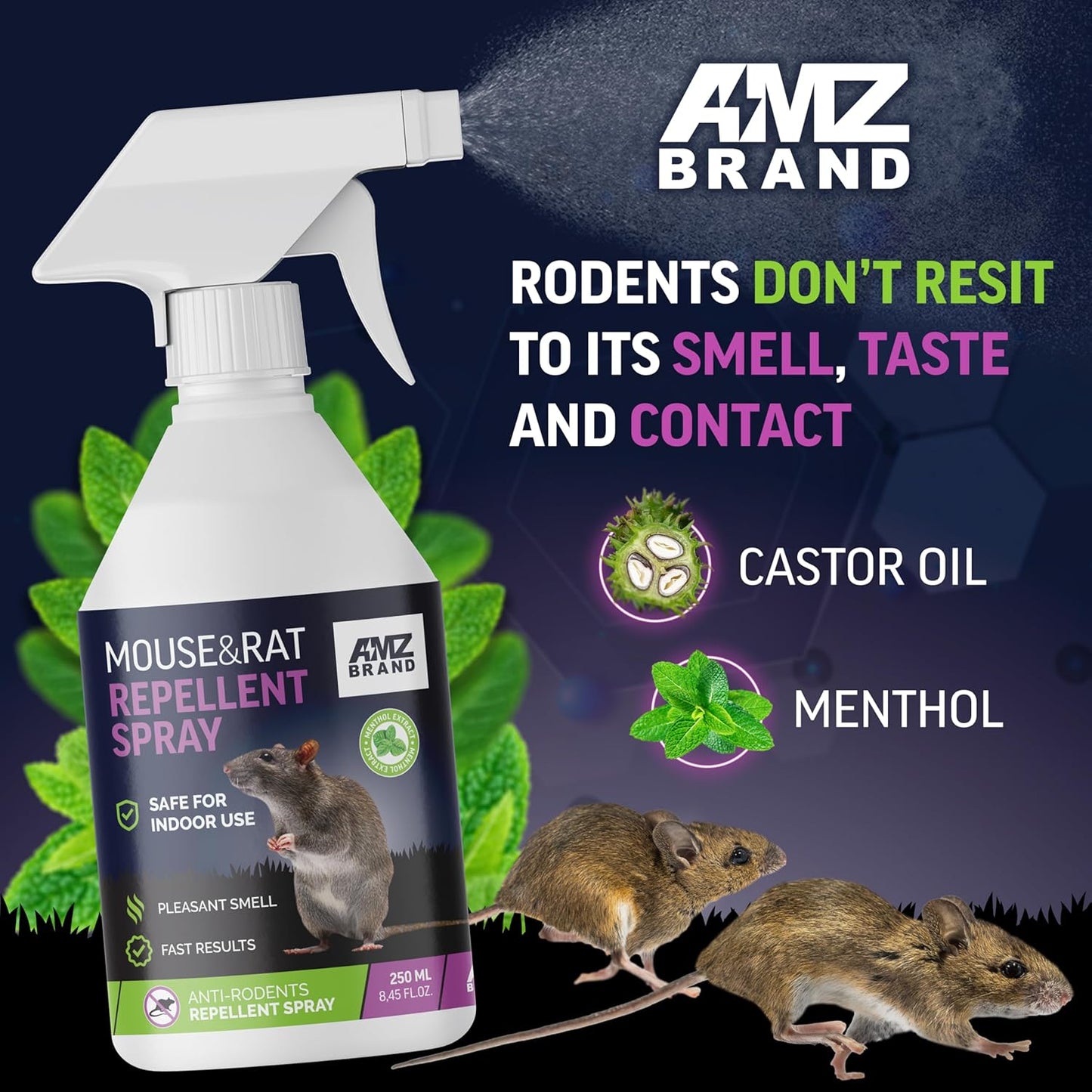 Menthol and Castor Oil Mouse and Rat Repellent Spray