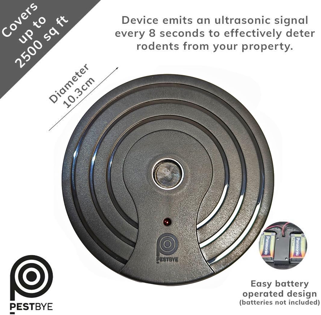 Easy to Operate Mouse Repeller that works with Battery Power. 2 x 9V Batteries are needed.